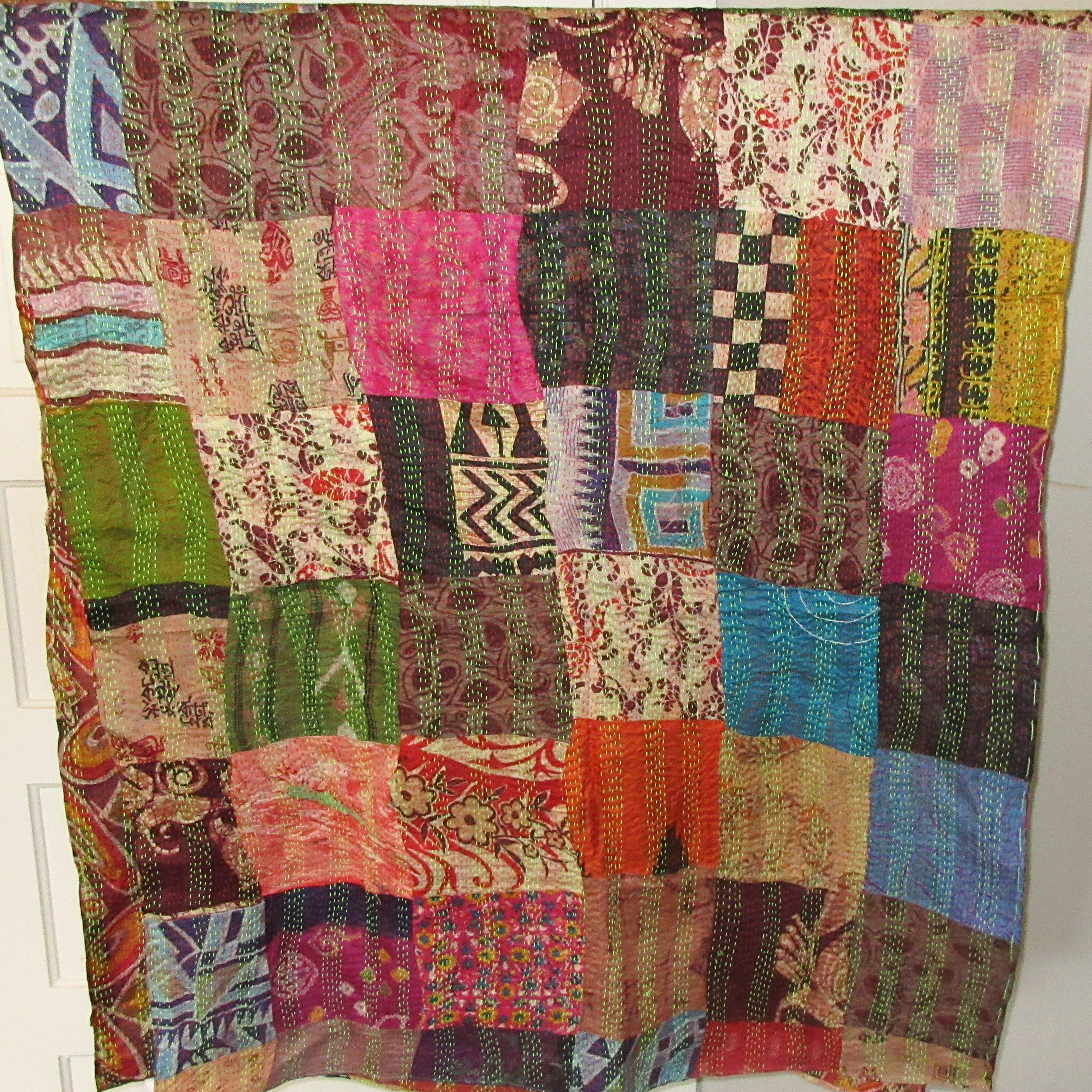 silk patchwork throw